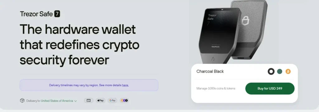 Trezor Safe 7 hardware wallet for beginner crypto security and self custody