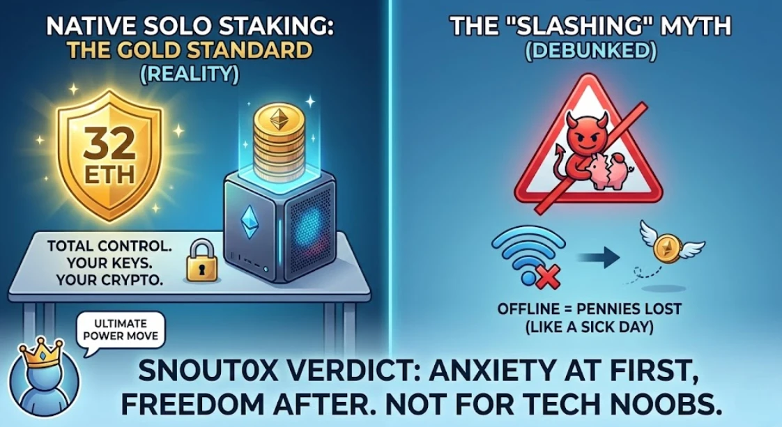 Infographic titled 'Staking – The Participation Trophy of Crypto' illustrating the Real Yield formul