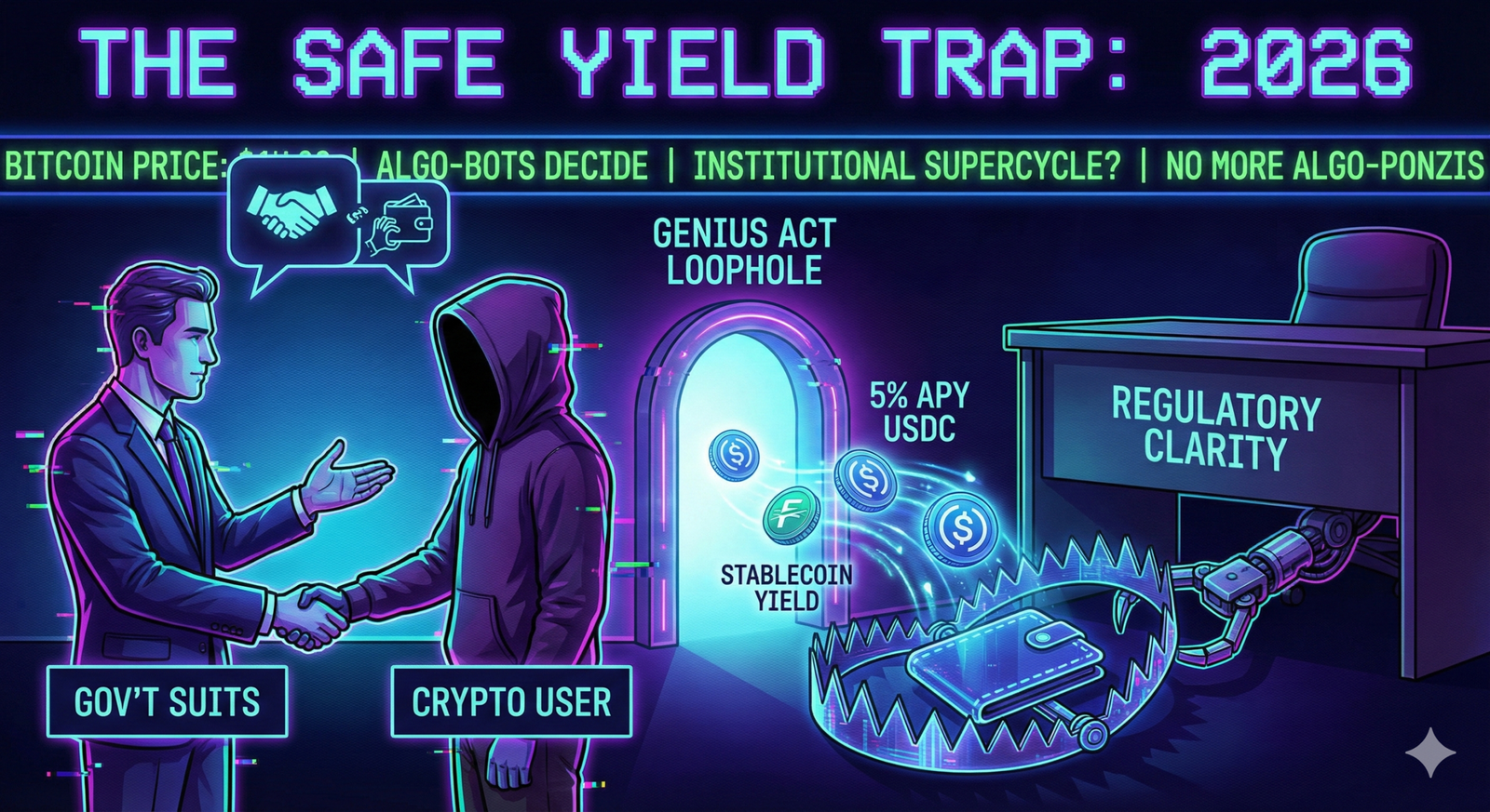 A neon-style digital illustration titled 