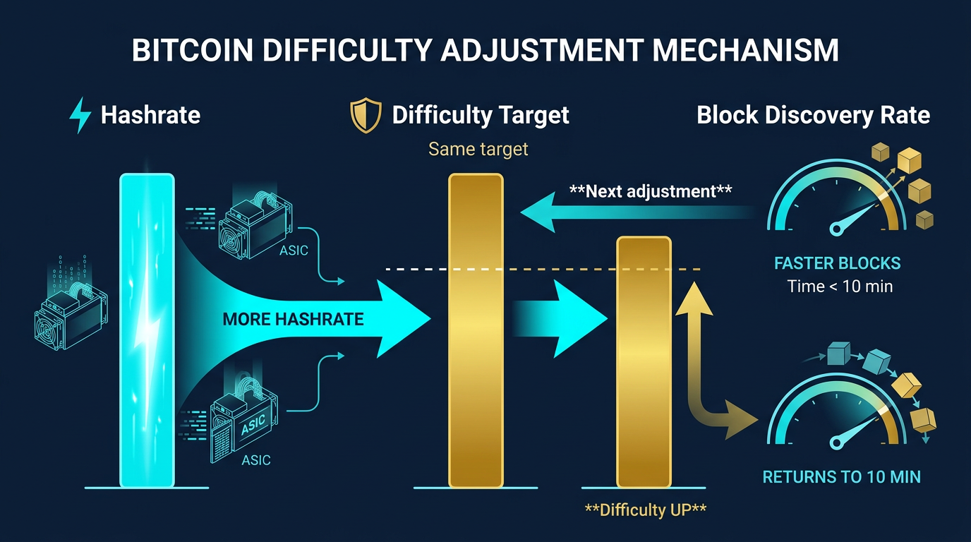 Bitcoin Difficulty vs Hash Rate Visual comparison of Bitcoin network hash rate and difficulty target over time