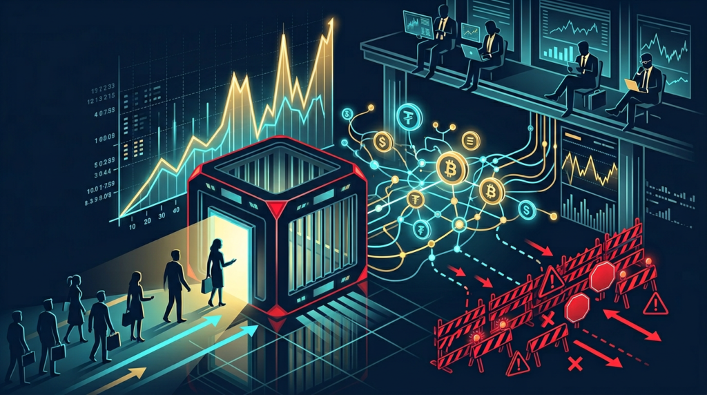 What Is a Crypto Honeypot? How Tokens Trap Buyers 1 illustration showing a honeypot token where buyers can enter but the sell path is blocked