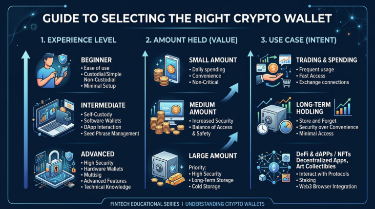 wallet selection framework by experience and holdings