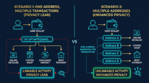 address reuse and blockchain privacy diagram