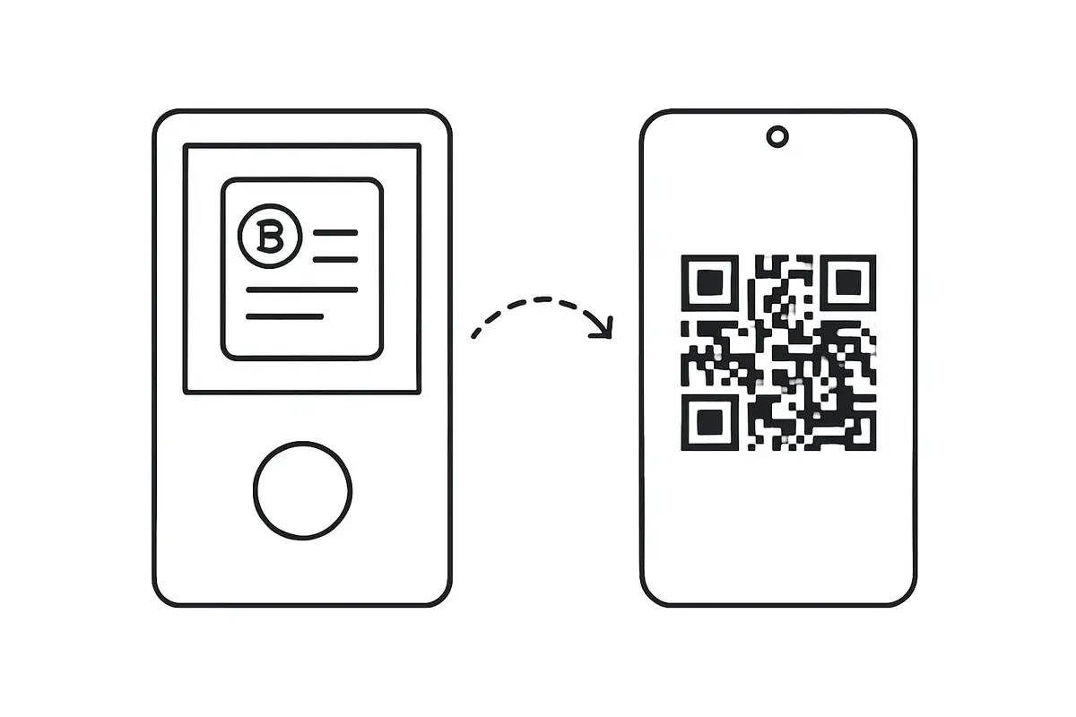 diagram of Keystone 3 Pro air-gapped architecture with QR code transaction signing and no external data connection