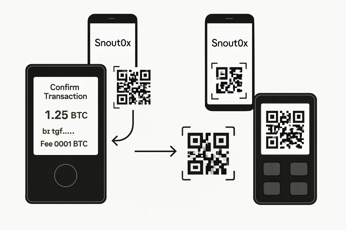comparison of Keystone and SafePal QR signing workflows with companion app